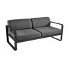 Fermob Bellevie loungesofa - sort stel med graphite hynder